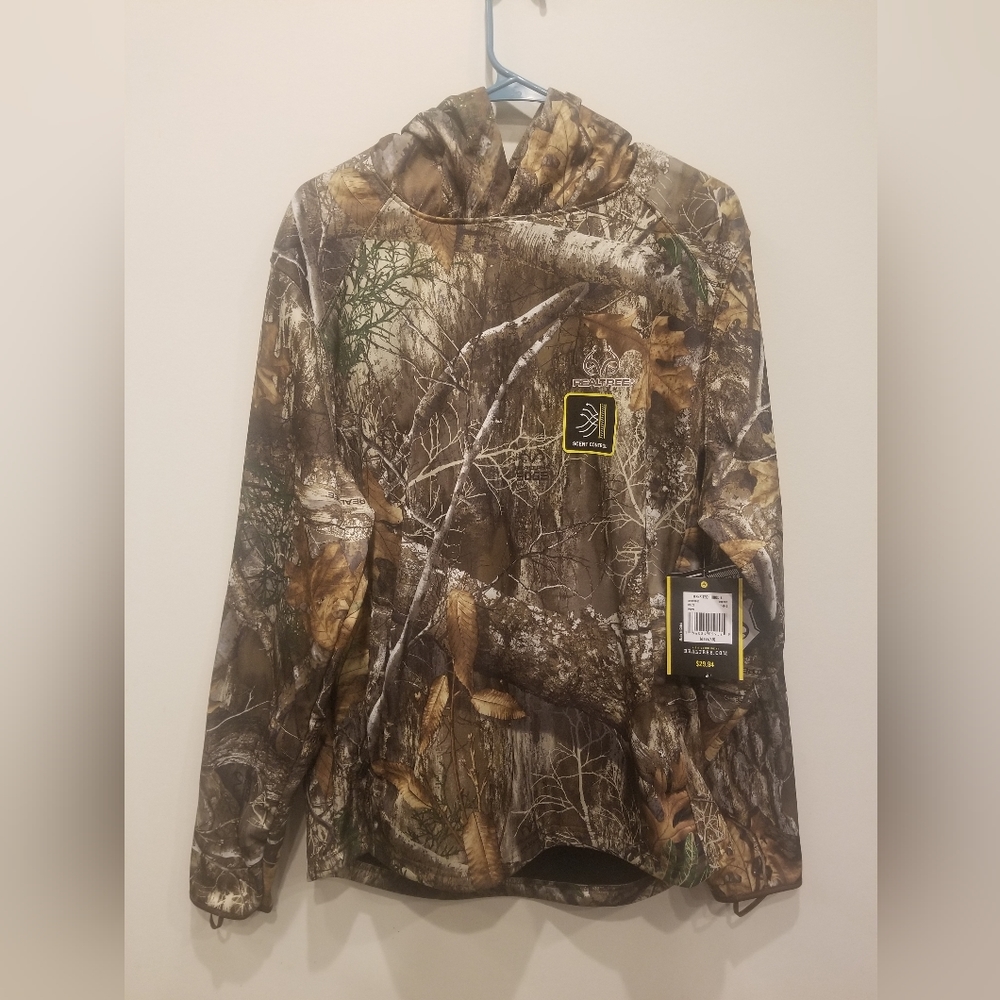 Realtree Mens Tech Hoodie with Face Gaiter - Size M